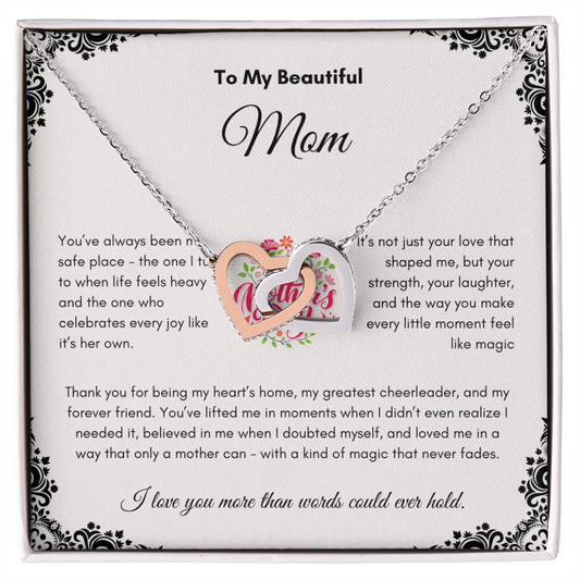 Mother's Day | To My Beautiful Mom | Interlocking Hearts Necklace