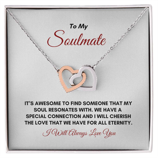 To My Soulmate | It's Awesome To Find | Interlocking Hearts Necklace
