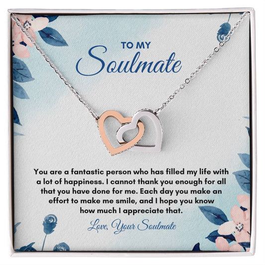 To My Soulmate | You Are A Fantastic | Interlocking Hearts Necklace