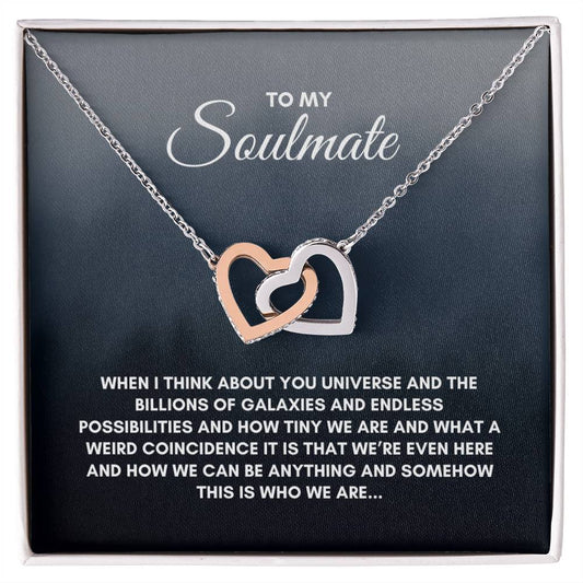 To My Soulmate | When I Think About | Interlocking Hearts Necklace