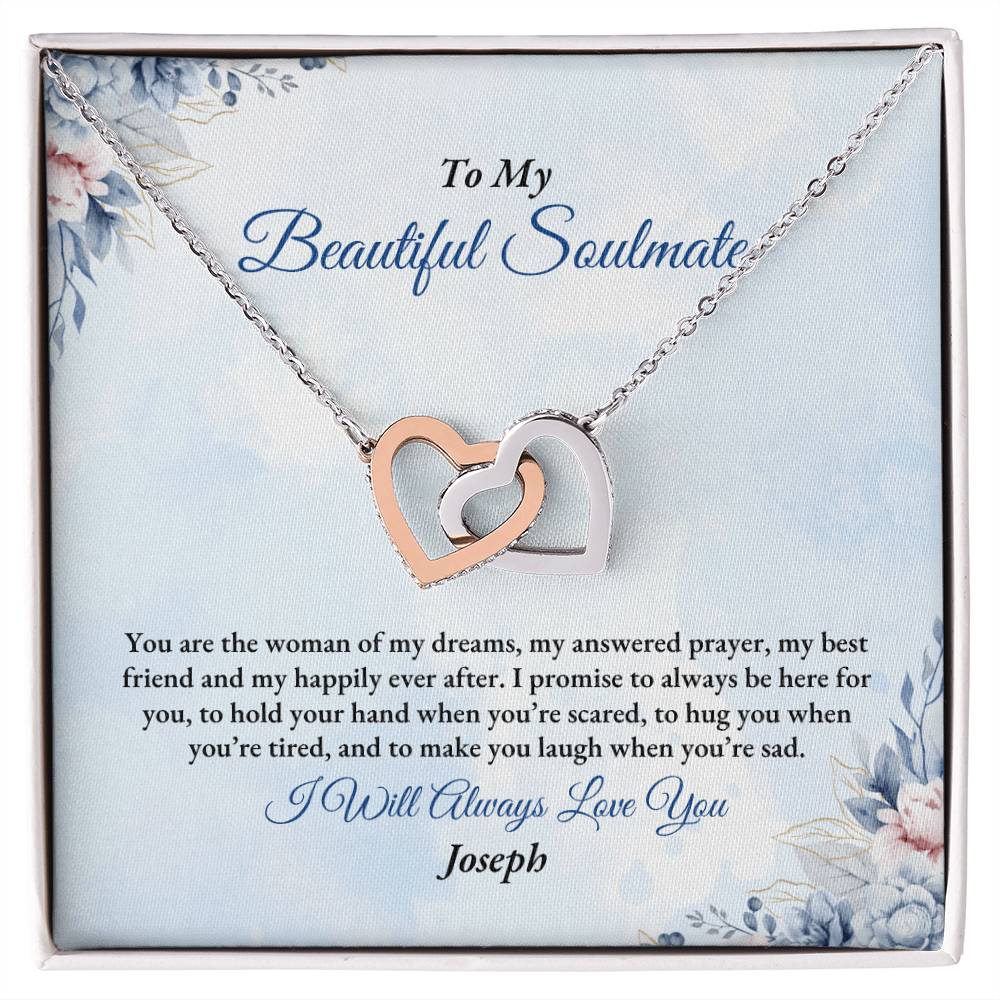 To My Soulmate | You Are The Woman | Interlocking Hearts Necklace