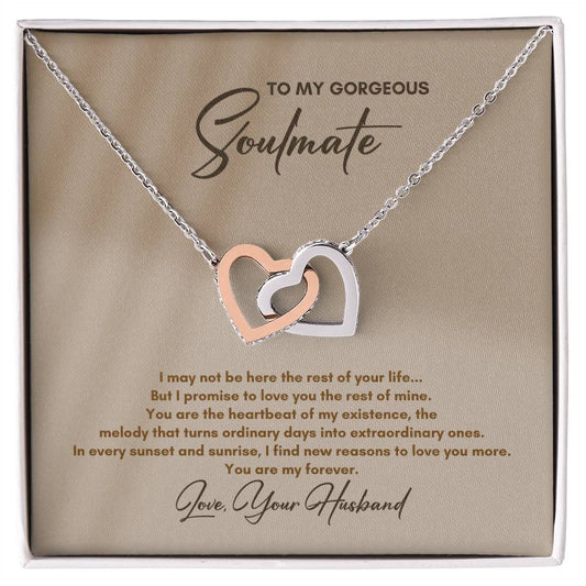 To My Soulmate | I May Not Be Here | Interlocking Hearts Necklace