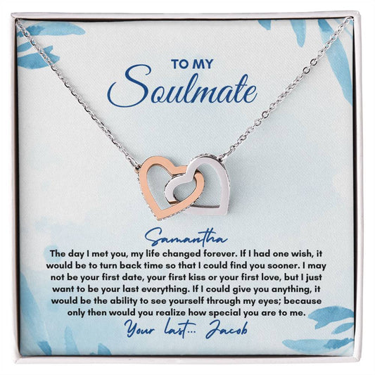 To My Soulmate | The Day I Met You | Interlocking Hearts Necklace