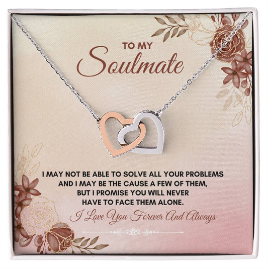 To My Soulmate | I May Not Able To Solve | Interlocking Hearts Necklace