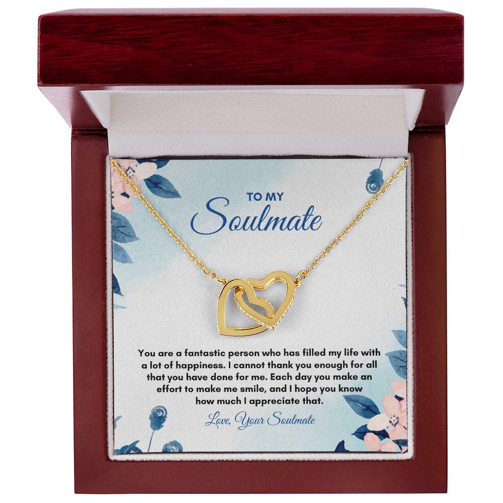 To My Soulmate | You Are A Fantastic | Interlocking Hearts Necklace