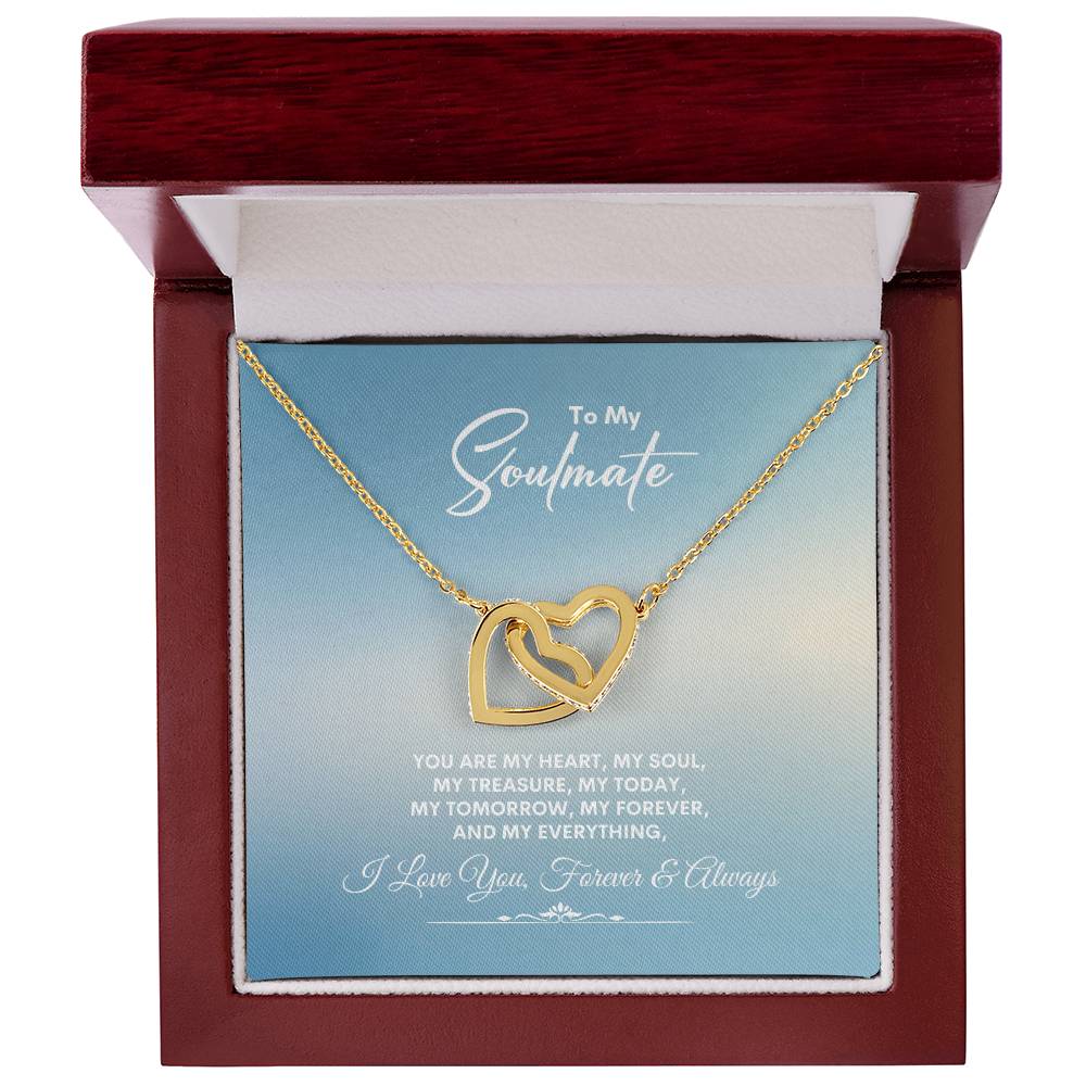 To My Soulmate | You Are My Heart | Interlocking Hearts Necklace