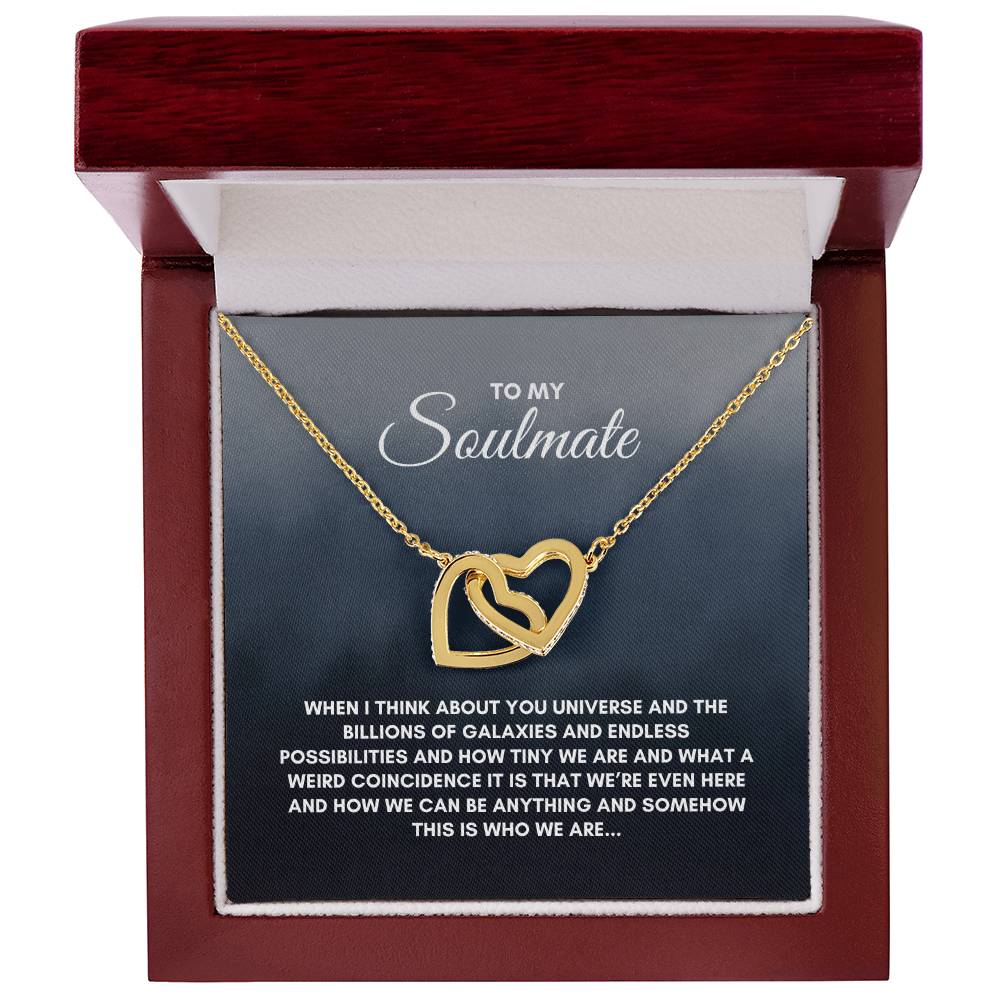 To My Soulmate | When I Think About | Interlocking Hearts Necklace