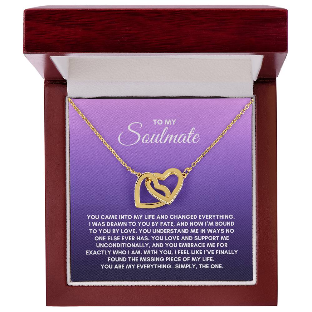To My Soulmate | You came Into My Life | Interlocking Hearts Necklace