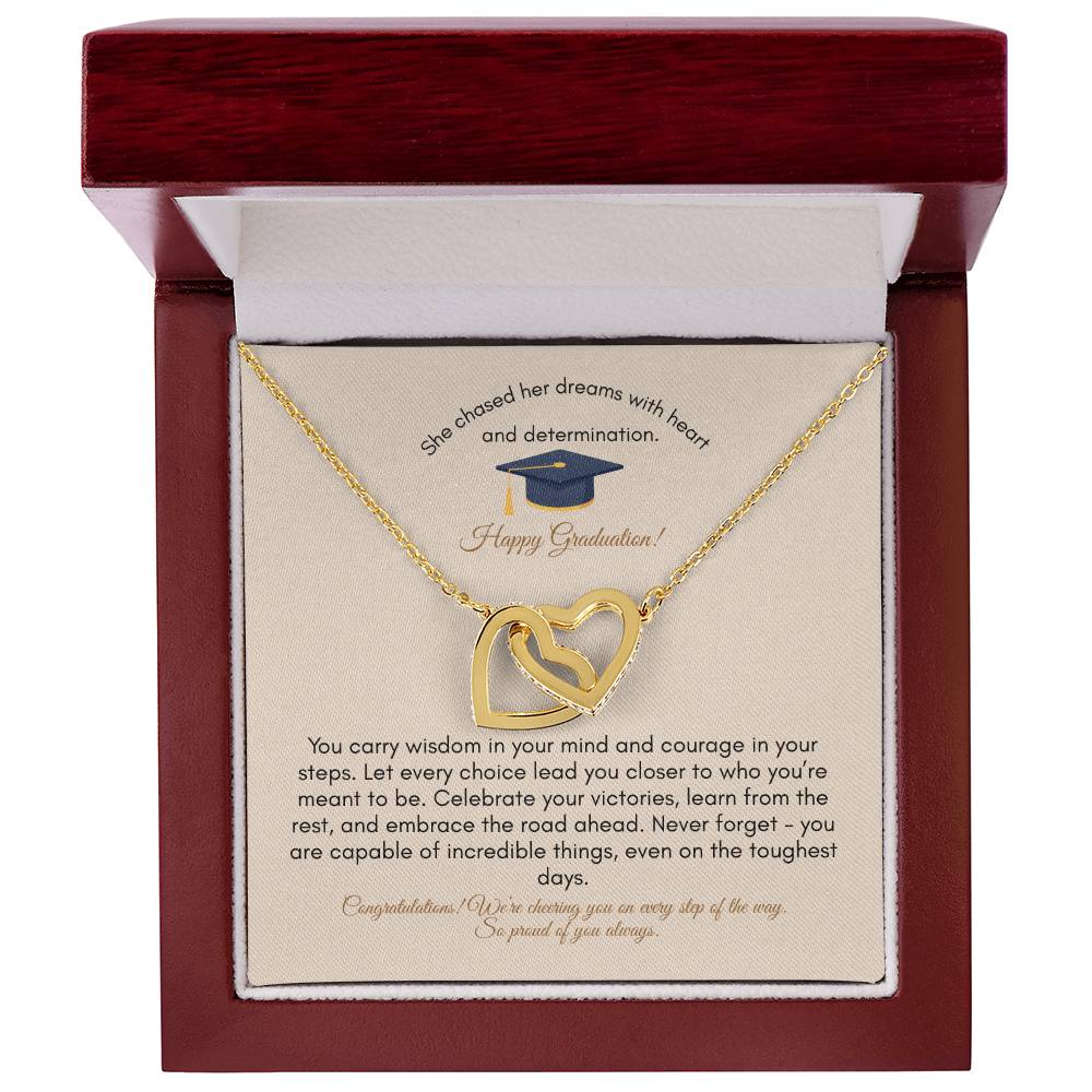 Graduation | She Crashed Her Dreams | Interlocking Hearts Necklace
