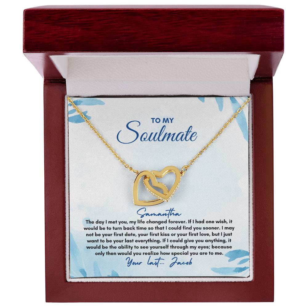 To My Soulmate | The Day I Met You | Interlocking Hearts Necklace