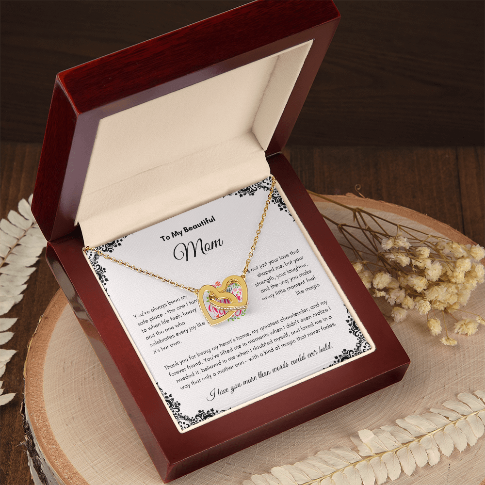 Mother's Day | To My Beautiful Mom | Interlocking Hearts Necklace