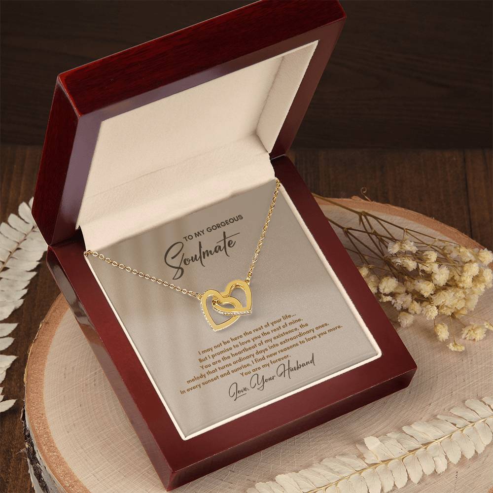 To My Soulmate | I May Not Be Here | Interlocking Hearts Necklace