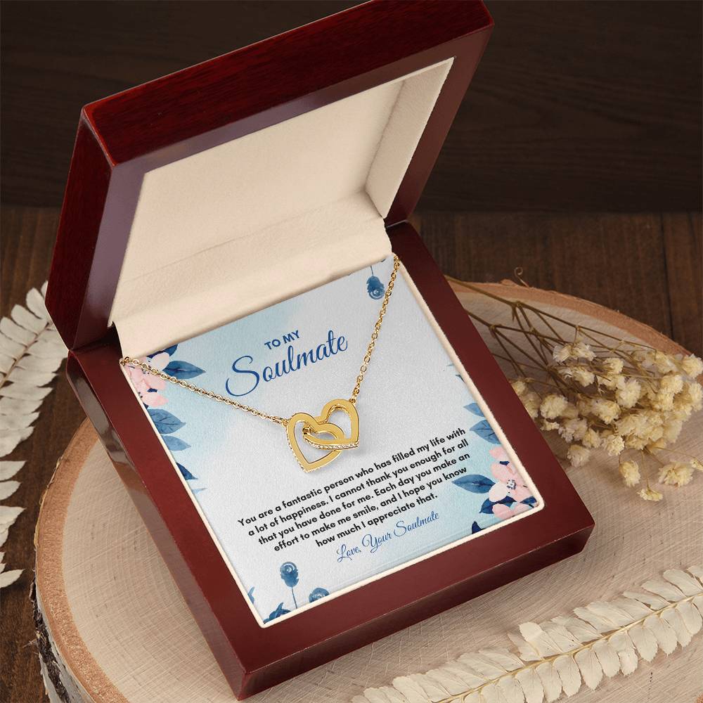 To My Soulmate | You Are A Fantastic | Interlocking Hearts Necklace