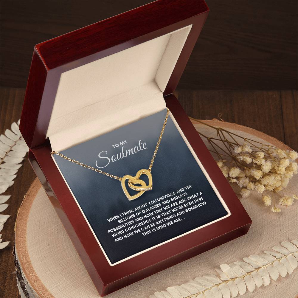 To My Soulmate | When I Think About | Interlocking Hearts Necklace