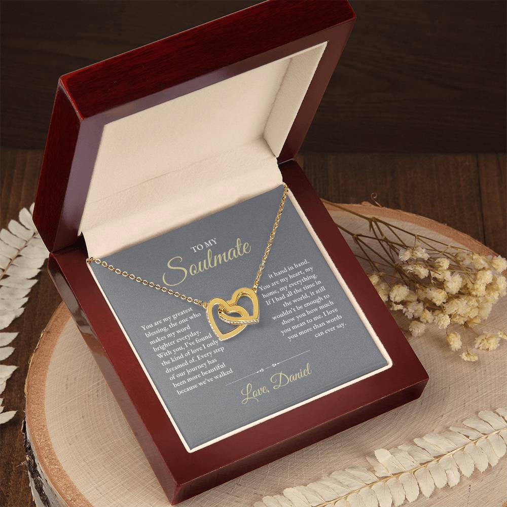 To My Soulmate | You Are My Greatest | Interlocking Hearts Necklace