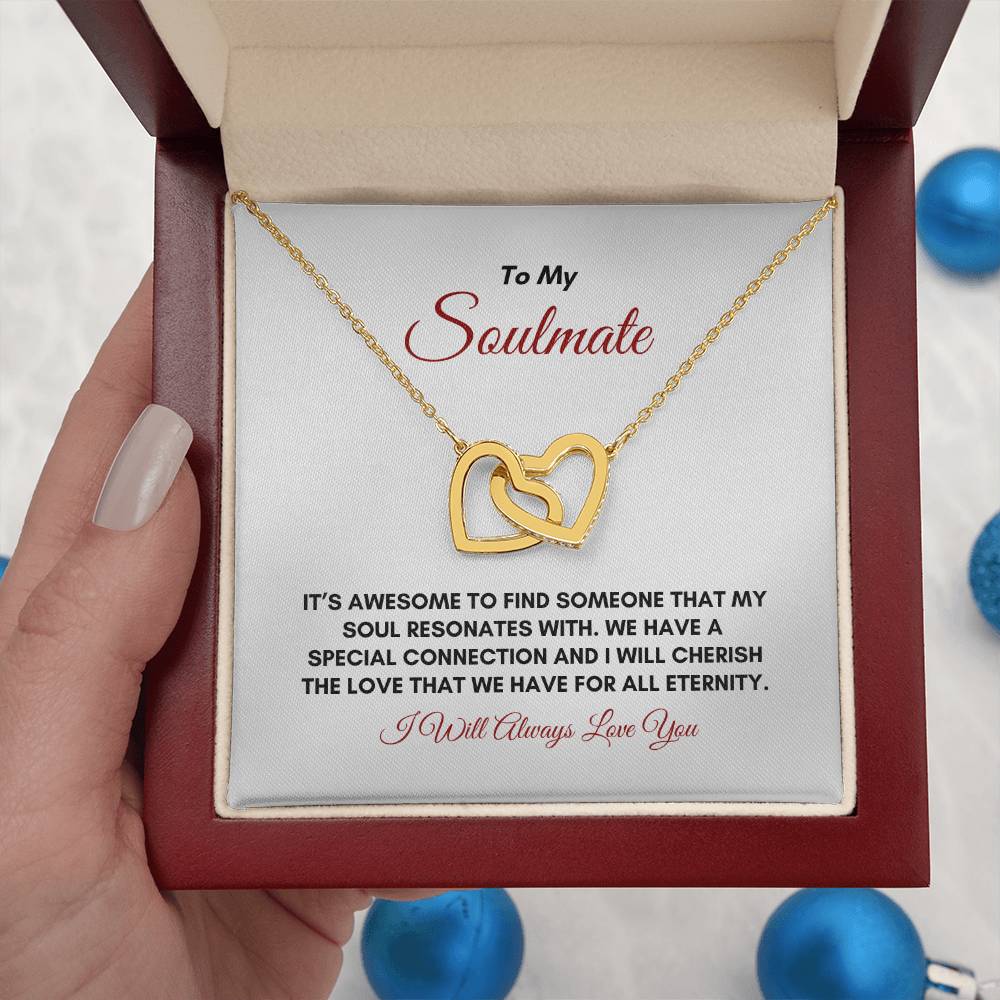 To My Soulmate | It's Awesome To Find | Interlocking Hearts Necklace