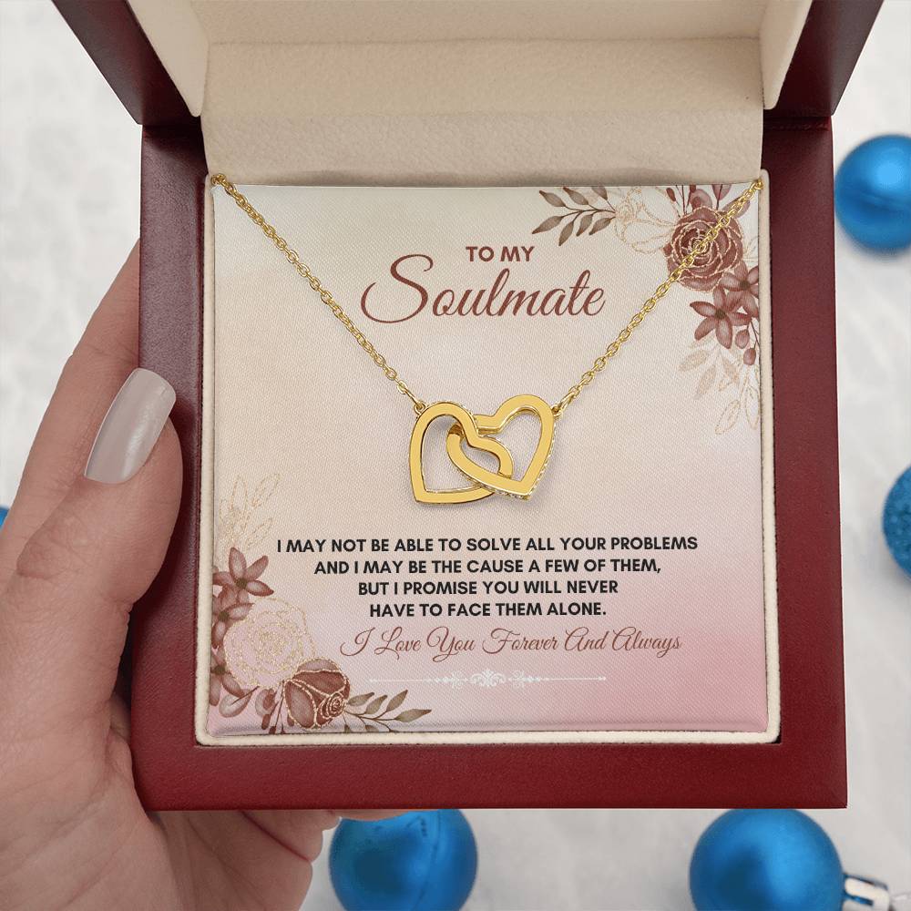 To My Soulmate | I May Not Able To Solve | Interlocking Hearts Necklace
