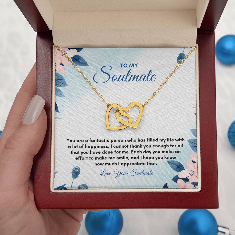 To My Soulmate | You Are A Fantastic | Interlocking Hearts Necklace