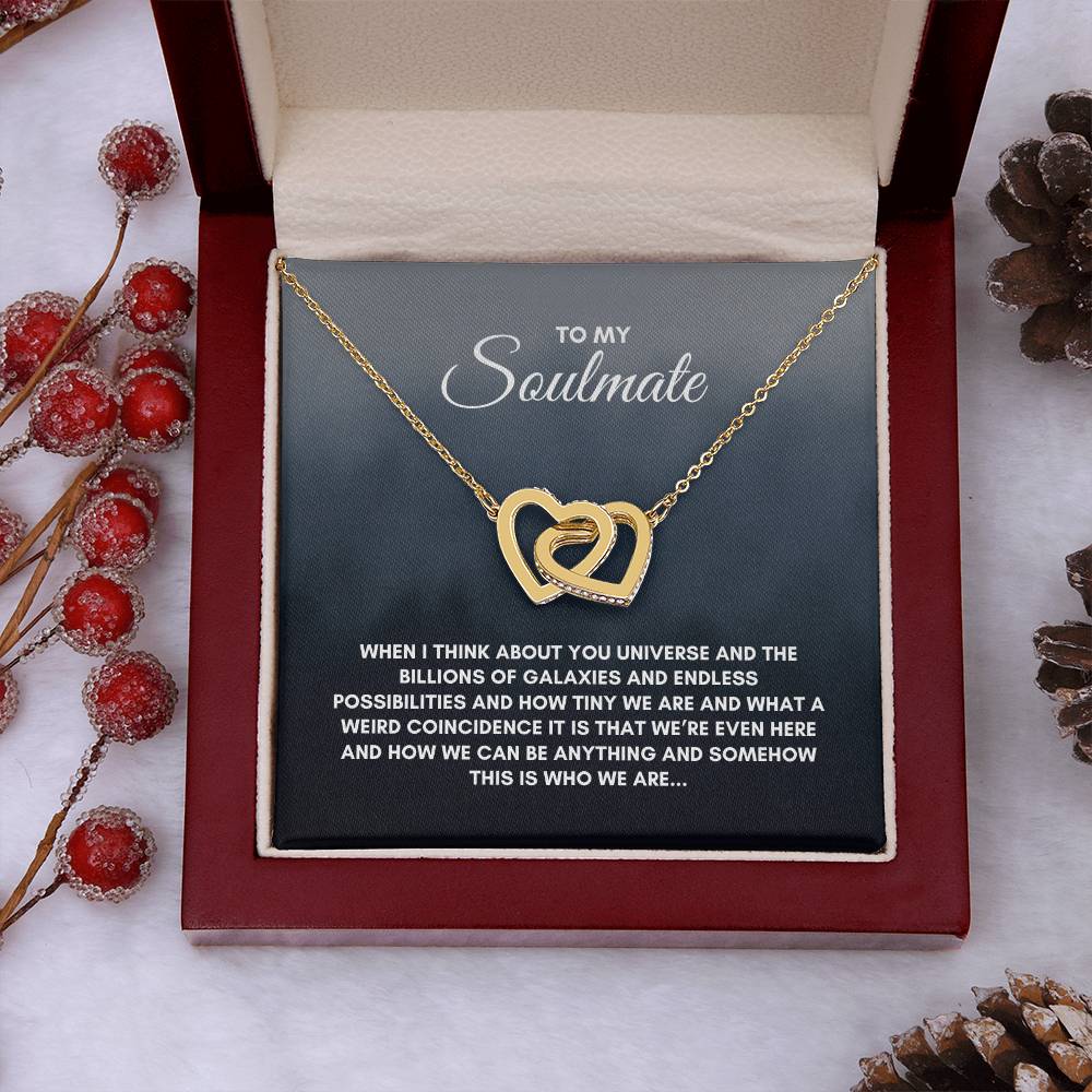 To My Soulmate | When I Think About | Interlocking Hearts Necklace