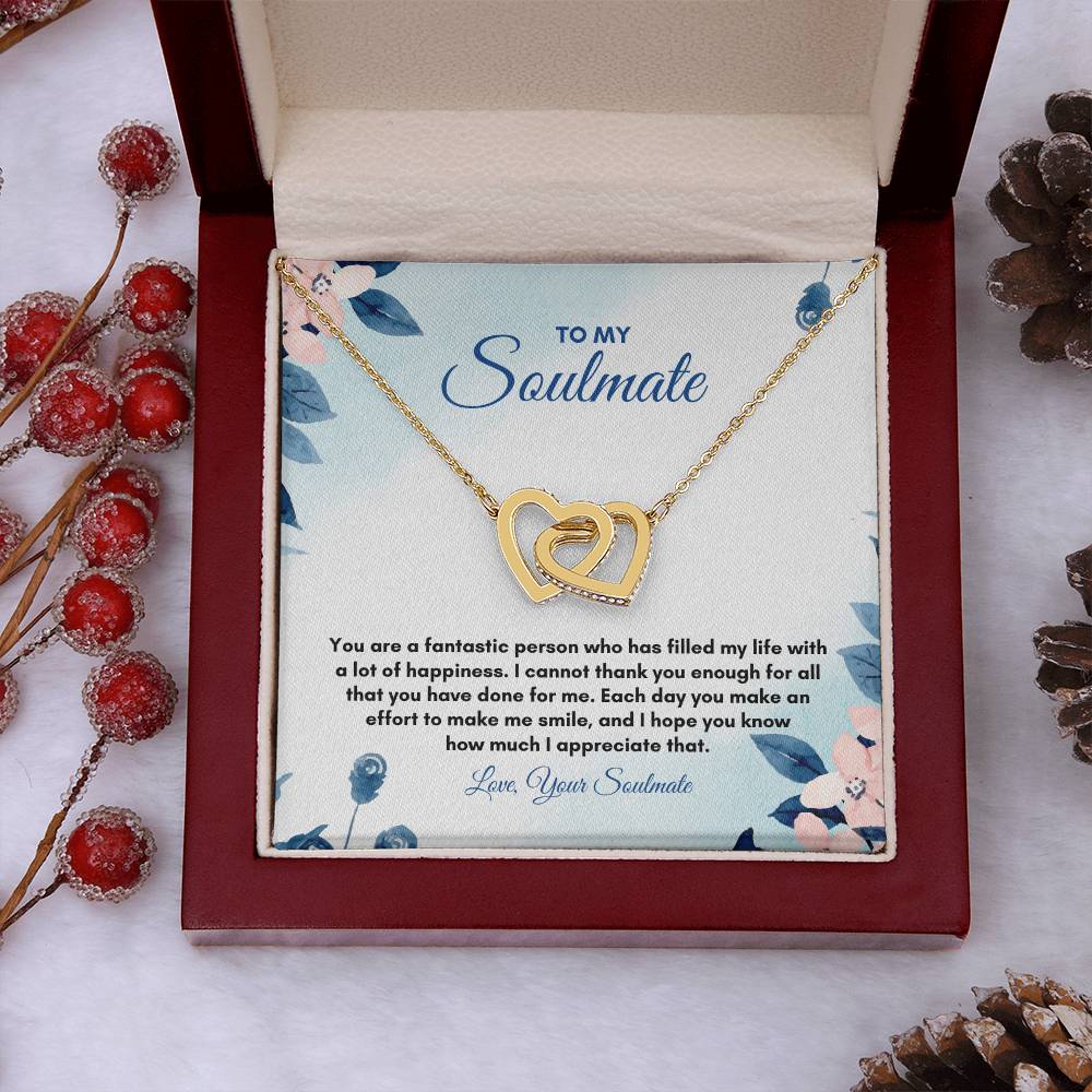 To My Soulmate | You Are A Fantastic | Interlocking Hearts Necklace
