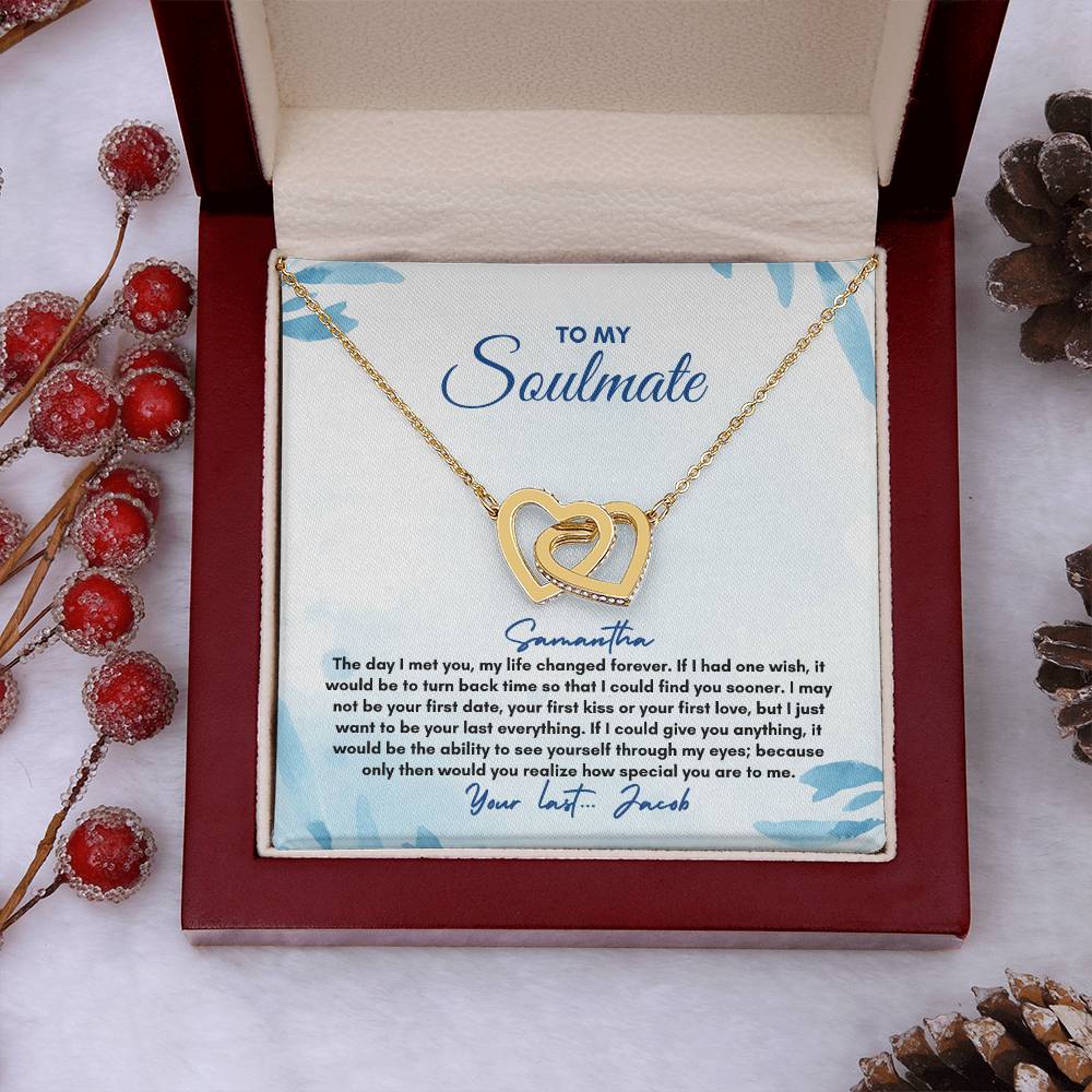 To My Soulmate | The Day I Met You | Interlocking Hearts Necklace