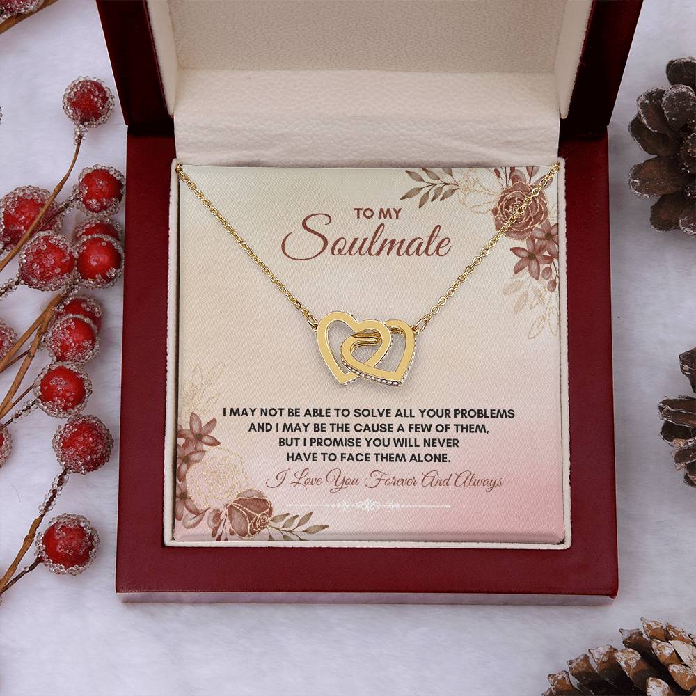 To My Soulmate | I May Not Able To Solve | Interlocking Hearts Necklace