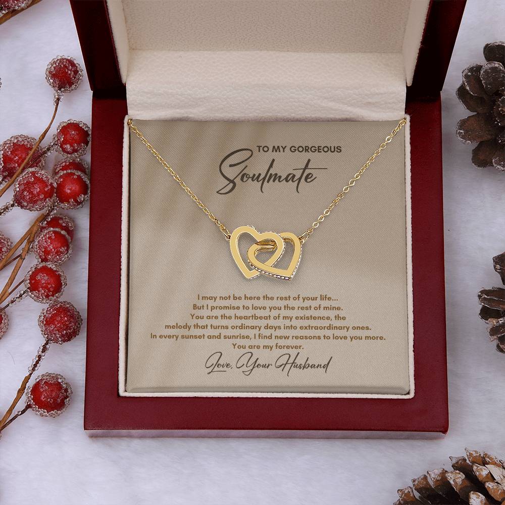 To My Soulmate | I May Not Be Here | Interlocking Hearts Necklace