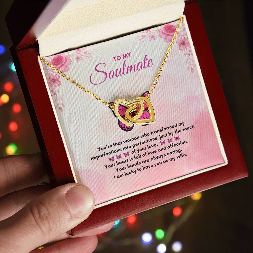 To My Soulmate | You're That Woman | Interlocking Hearts Necklace
