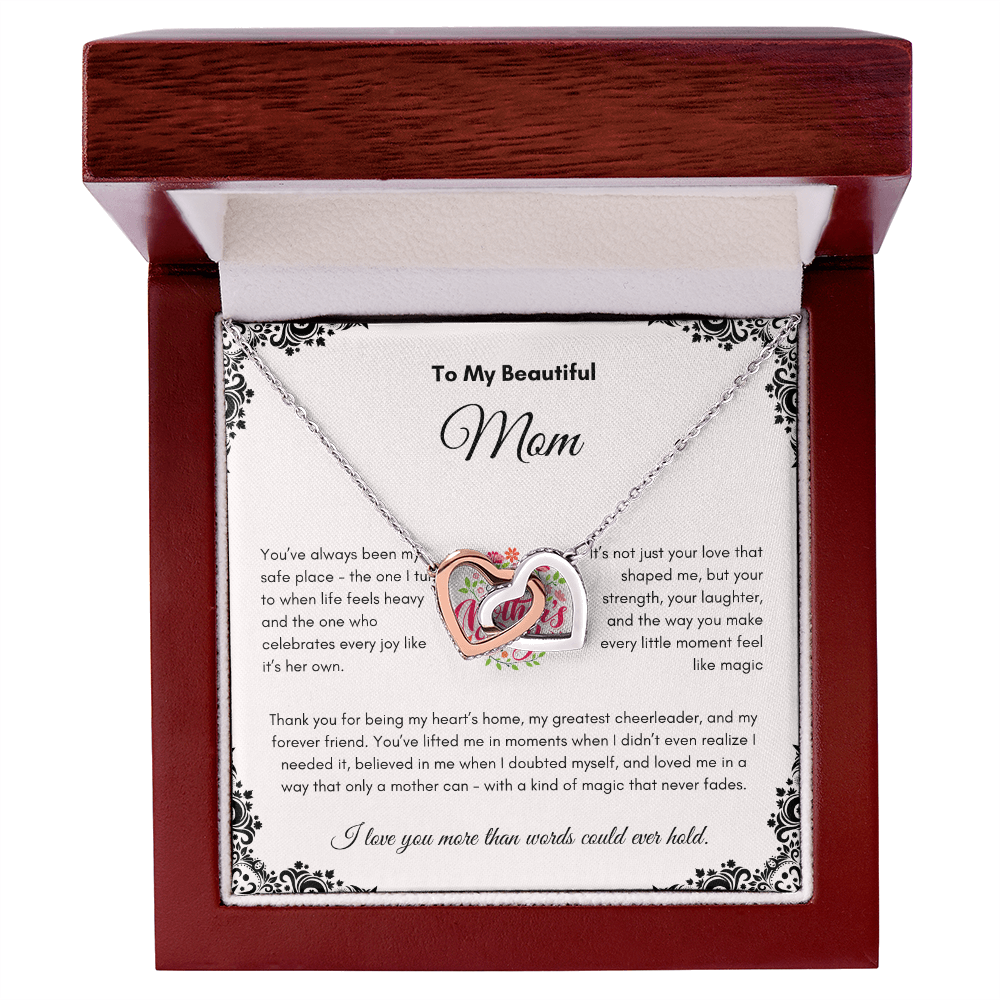 Mother's Day | To My Beautiful Mom | Interlocking Hearts Necklace