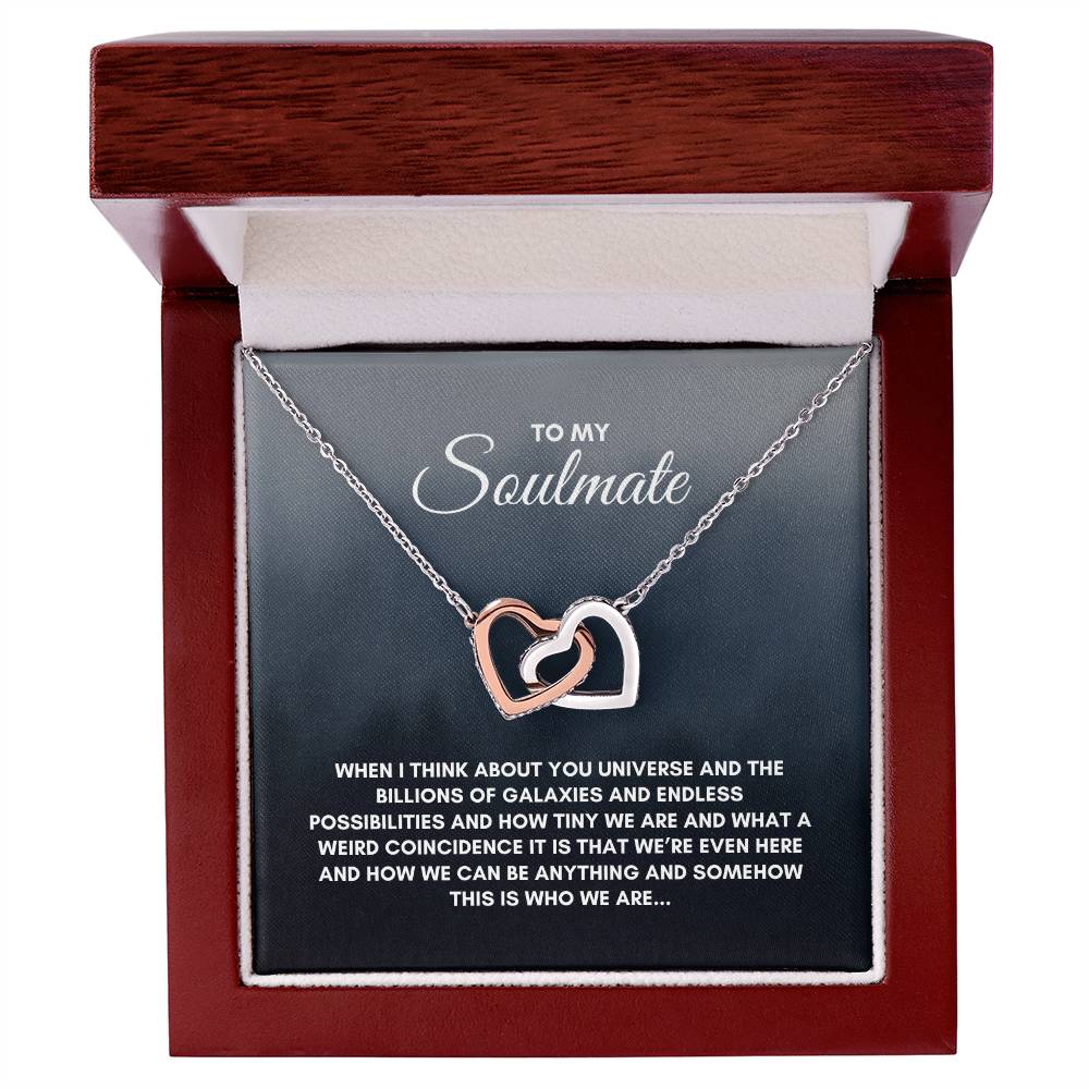To My Soulmate | When I Think About | Interlocking Hearts Necklace