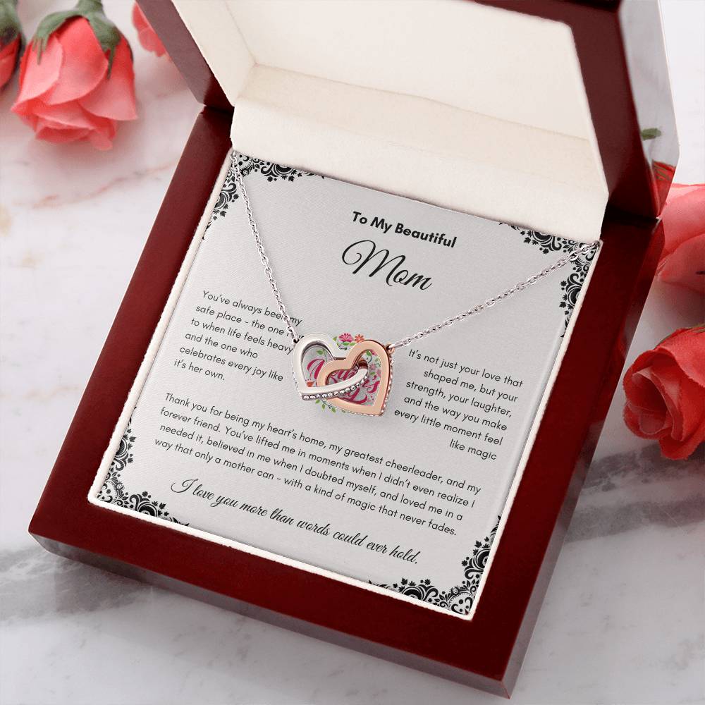 Mother's Day | To My Beautiful Mom | Interlocking Hearts Necklace