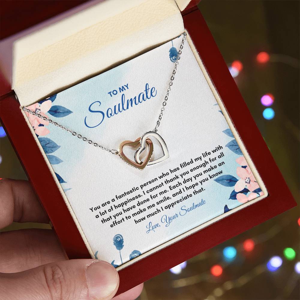 To My Soulmate | You Are A Fantastic | Interlocking Hearts Necklace