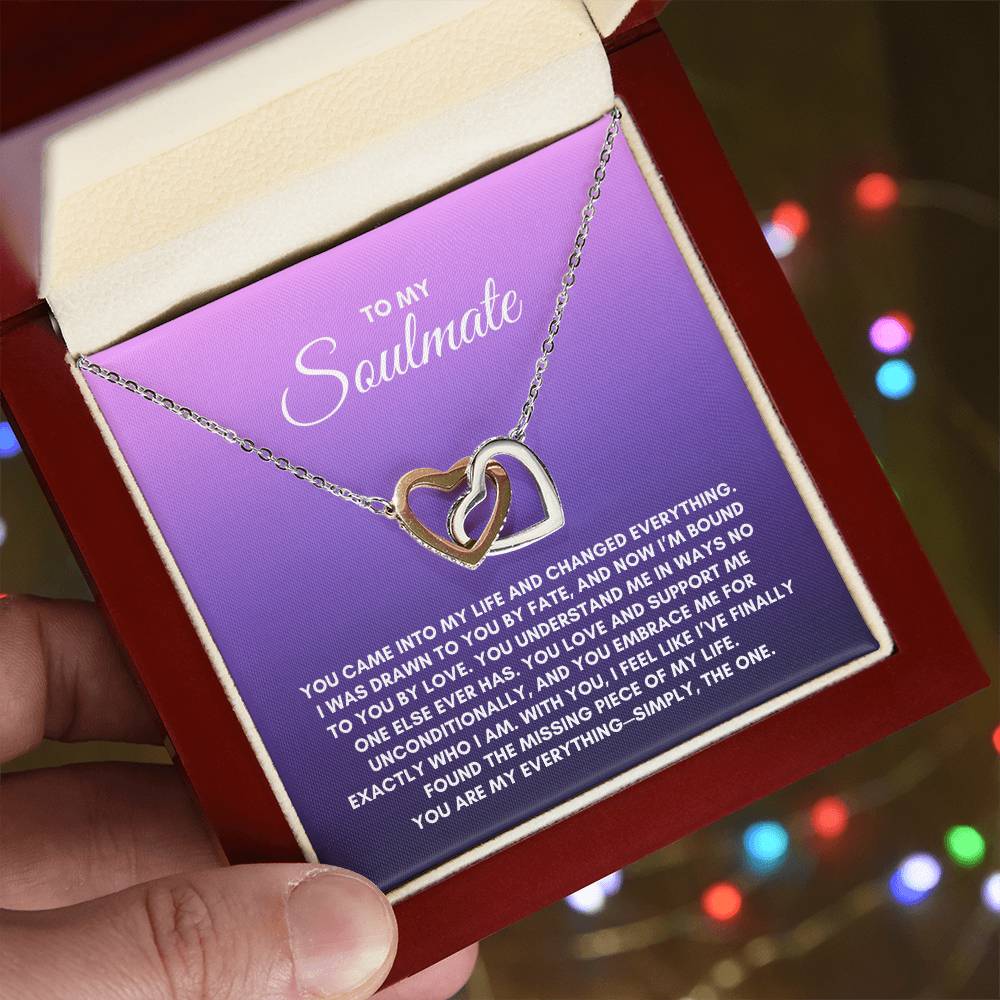 To My Soulmate | You came Into My Life | Interlocking Hearts Necklace