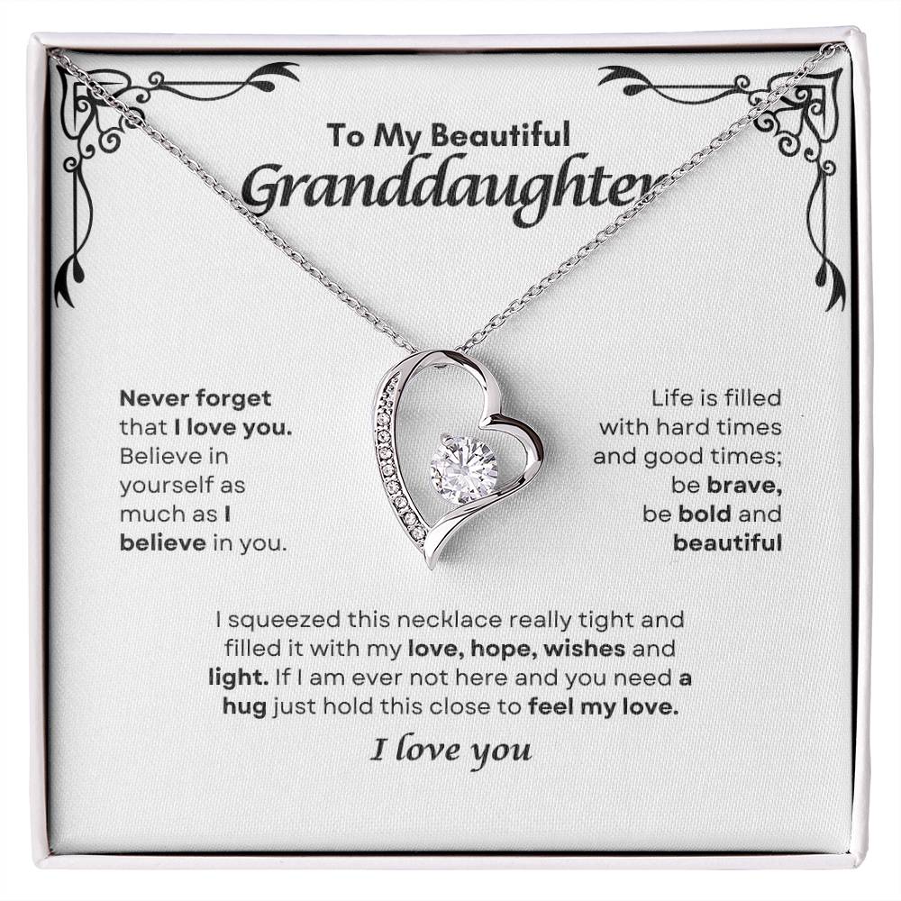 To My GrandDaughter | Never Forget That I Love You | Forever Love Necklace