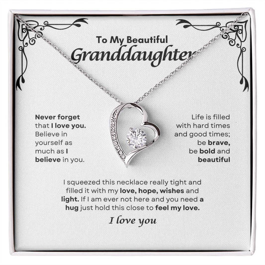 To My GrandDaughter | Never Forget That I Love You | Forever Love Necklace