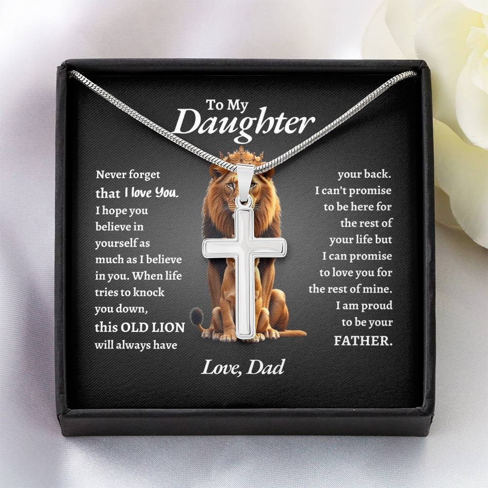 To My Daughter | Never Forget That I Love You Believe In You Self | Artisan Cross Necklace
