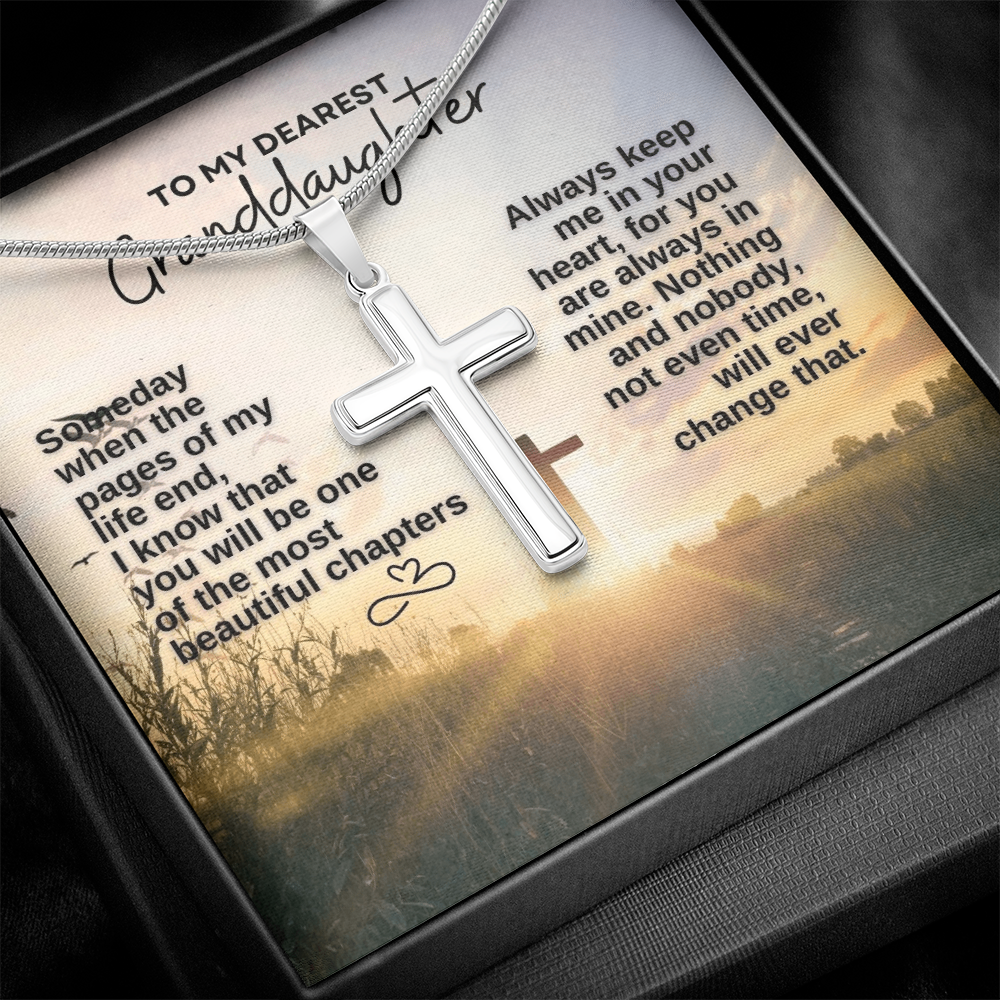 To My Grand Daughter | Someday When The Pages Of My Life End | Artisan Cross Necklace