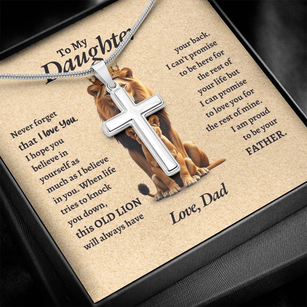To My Daughter | Never Forget That I Love You I Hope You Believe In Your Self | Artisan Cross Necklace