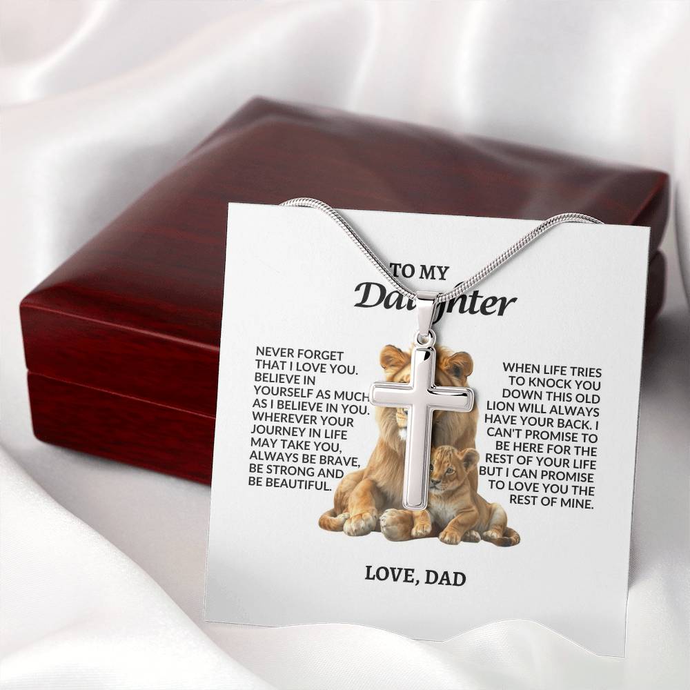 To My Daughter | Never Forget That I love You | Artisan Cross Necklace