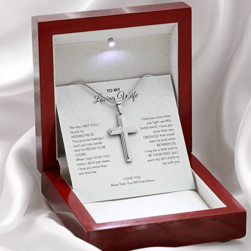 To My Wife | The Day I Met You, I Found My Missing Piece | Artisan Cross Necklace