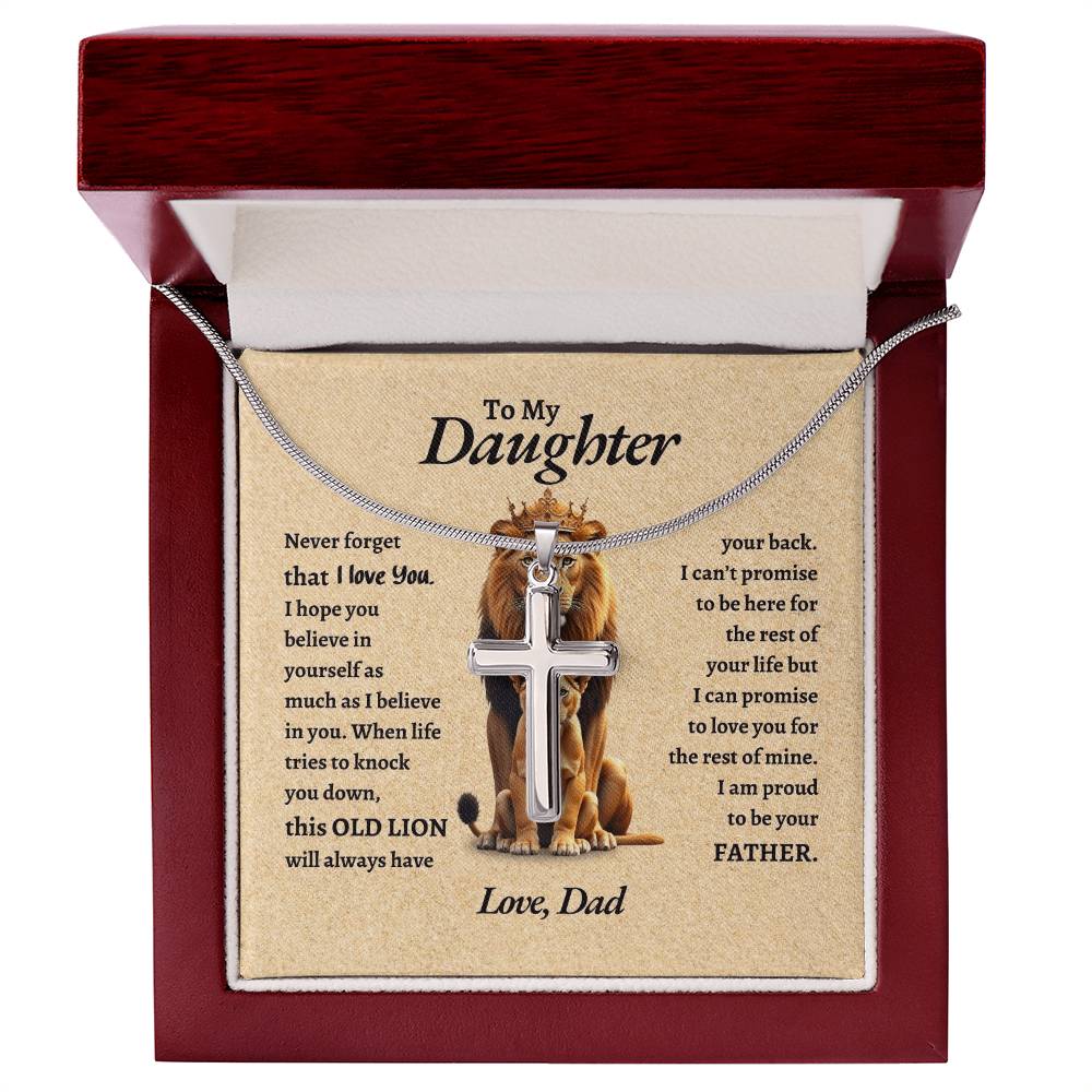 To My Daughter | Never Forget That I Love You I Hope You Believe In Your Self | Artisan Cross Necklace