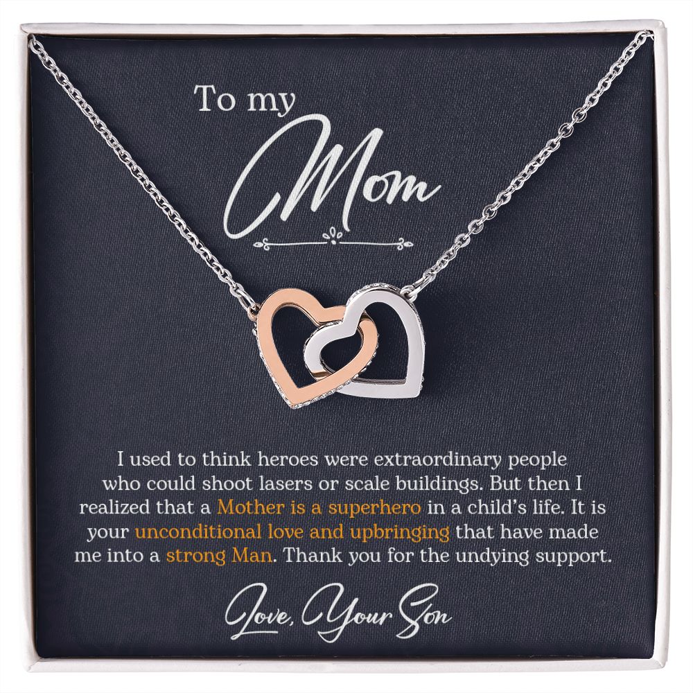 To My Mom | Thank You For The Undying Support - Interlocking Hearts necklace