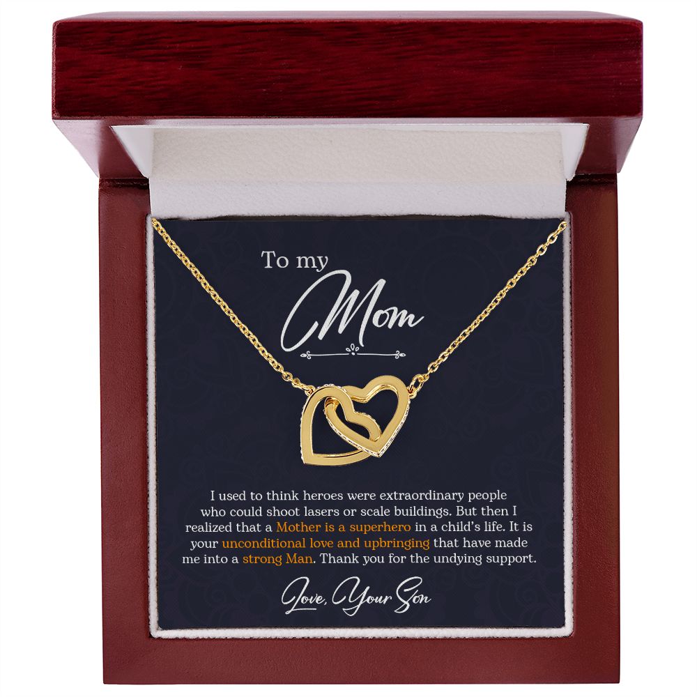 To My Mom | Thank You For The Undying Support - Interlocking Hearts necklace
