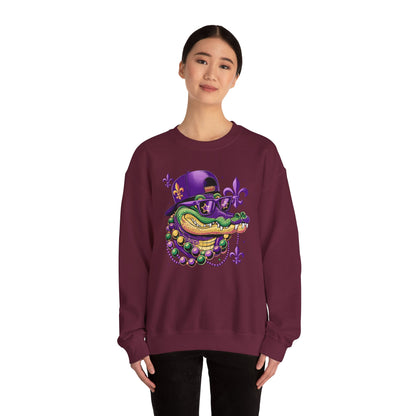 Mardi Gras | Crocodile | Unisex Heavy Blend™ Crewneck Sweatshirt