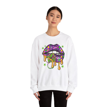 Mardi Gras | Lips | Unisex Heavy Blend™ Crewneck Sweatshirt