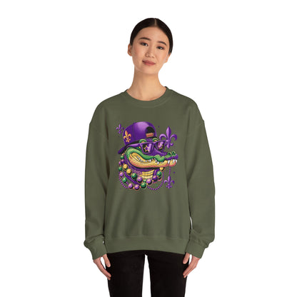 Mardi Gras | Crocodile | Unisex Heavy Blend™ Crewneck Sweatshirt