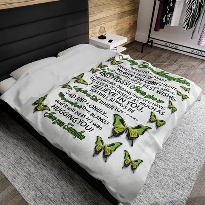 To My Granddaughter | Inside This Blanket | Velveteen Plush Blanket 80"x60"