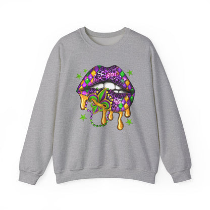 Mardi Gras | Lips | Unisex Heavy Blend™ Crewneck Sweatshirt