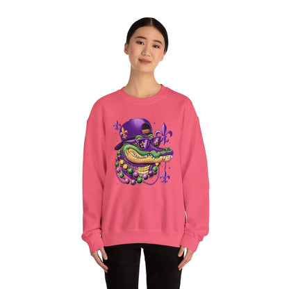 Mardi Gras | Crocodile | Unisex Heavy Blend™ Crewneck Sweatshirt