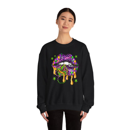 Mardi Gras | Lips | Unisex Heavy Blend™ Crewneck Sweatshirt